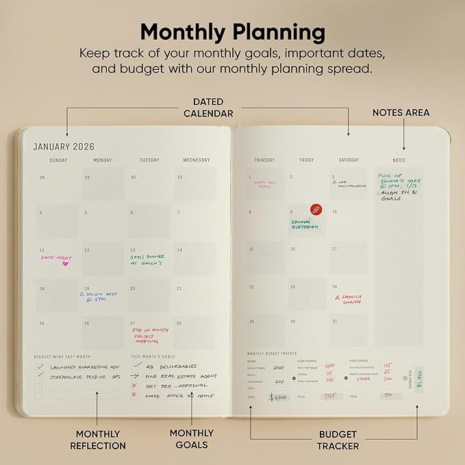 Dated, 2026 Planner, 8.5" x 11" - The #1 Productivity Planner to Achieve Your 2026 Goals - Planner 2026-2027 by PRODUCTIVITY STORE (A4, CREAM)