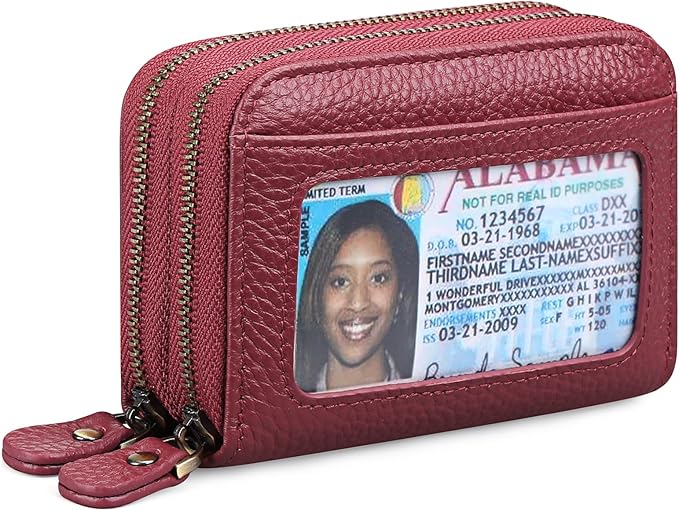 GOIACII Small Genuine Leather Wallet for Women, RFID Blocking Credit Card Holder Wallet