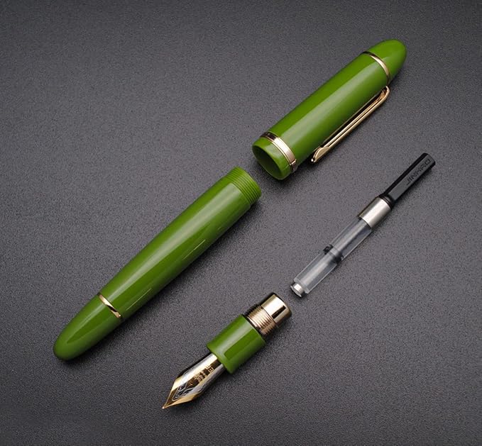 JINHAO X159 Fountain Pen (EF Nib 0.38mm, Avocado Green with Gold Clip)