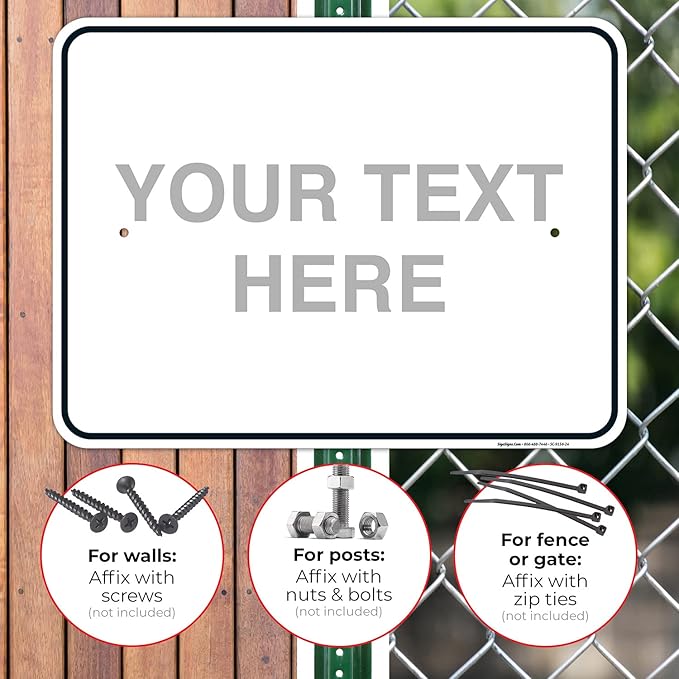 Custom Sign, Personalized Metal Signs, Customize for Office, Business, Home, Workplace, Airbnb, Delivery Signs, 18x24 Inches, Rust Free .063 Aluminum, Fade Resistant, Made in USA by Sigo Signs