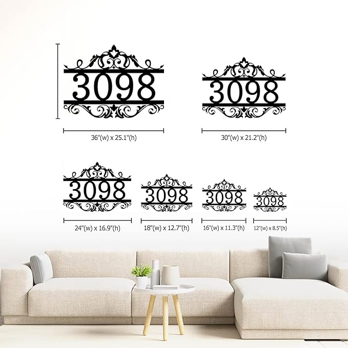 Custom Metal House Numbers for Outside | Personalized Address Numbers for House | House Numbers Sign | Black, White, Silver or Gold Outside Wall Decor