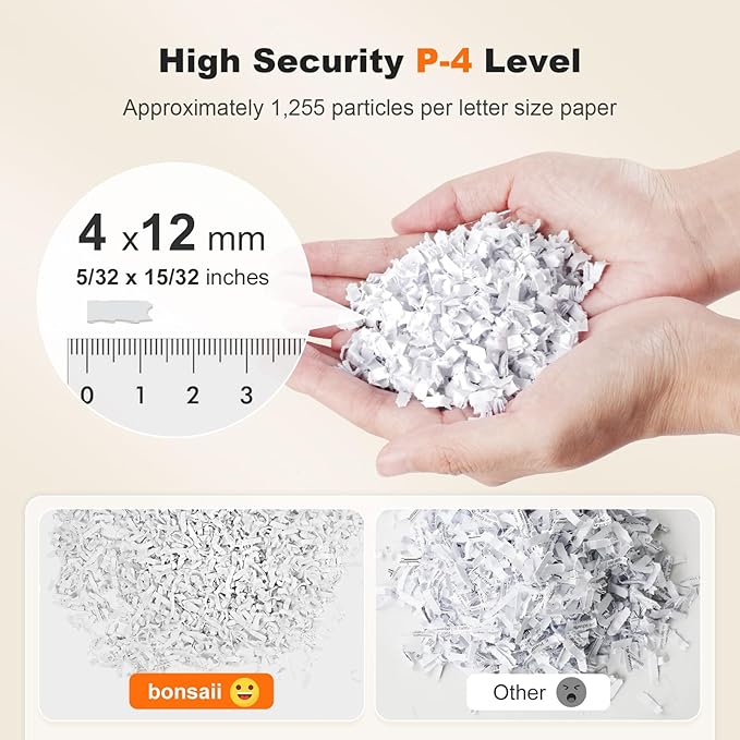 Bonsaii 200-Sheet Auto Feed Paper Shredder, 60-Min Nonstop Heavy Duty Shredders for Office, 8.1-Gal Bin, P4 High Security Micro Cut Large Commercial Paper Shredder for Business (C283-A New Version)