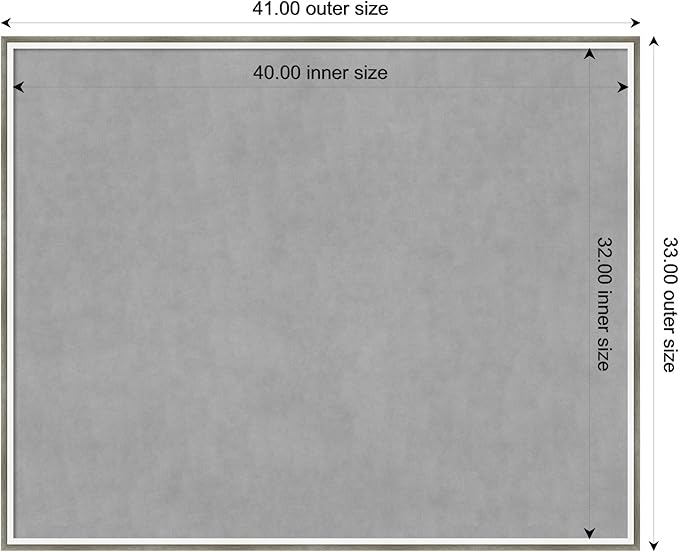 Amanti Art Silver Framed Magnetic Board 33x41 X-Large Vision Board for use with Magnets, 100% Metal Sheet to Display Items as Office Decor or for Home Organization in mudroom, Kitchen or Kids Room