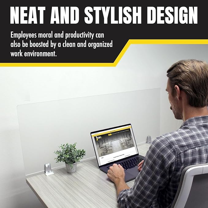 OBEX Frosted Acrylic Desk Mounted Privacy Panel, 12" x 60", Frosted