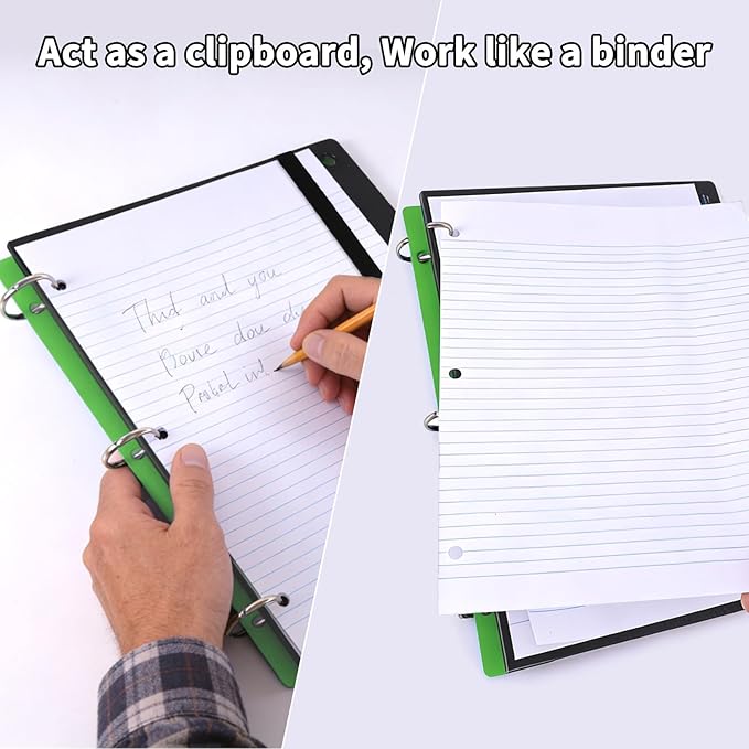 Tashkummy 360° Pivotable 3 Ring Clipboard Binder, Foldable Binders 1 Inch Fits 8.5" x 11", Medical Nursing Foldable Clipboard Binder for Home, School, Office, Doctors- Green
