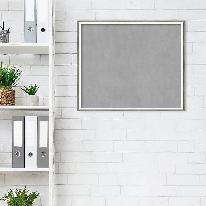 Amanti Art Silver Framed Magnetic Board 21x25 Medium Vision Board for use with Magnets, 100% Metal Sheet to Display Items as Office Decor or for Home Organization in mudroom, Kitchen or Kids Room