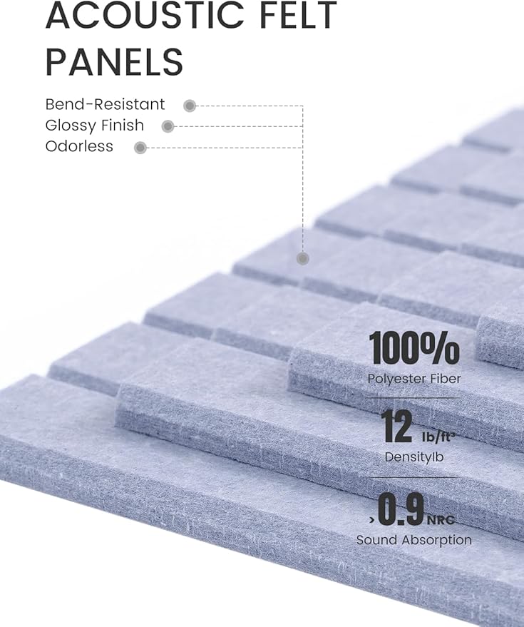 Fluxynara Large Felt Bulletin Board 36" x 24" Cork Board Alternative-6 Pack with 40 Safe Removable Adhesive Tabs, Cork Boards for Walls for Home Office Classroom Pin Board (Soft Periwinkle)