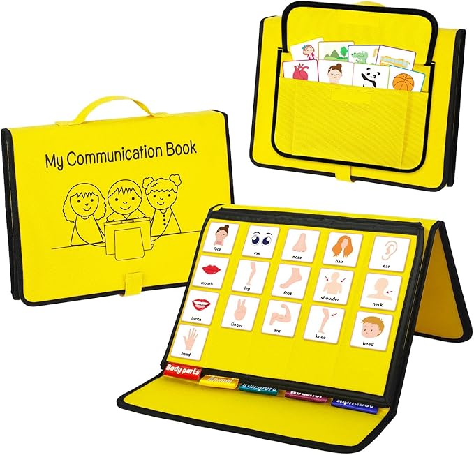 Boczif Visual Communication Book, Nonverbal Communication Board, Autism Language Vocabulary Learning Materials, Speech Articulation Therapy Cue Cards for Kids, Toddler Behavior Book for Home School