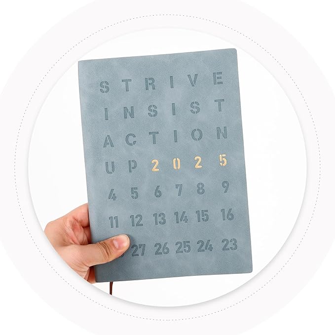 CIYODO Fitness Journal Notebook Workout Planner Daily Training Scheduler A5 Blue Fitness Agenda Notepad for Gym Exercise and Weight Loss Tracking 2025