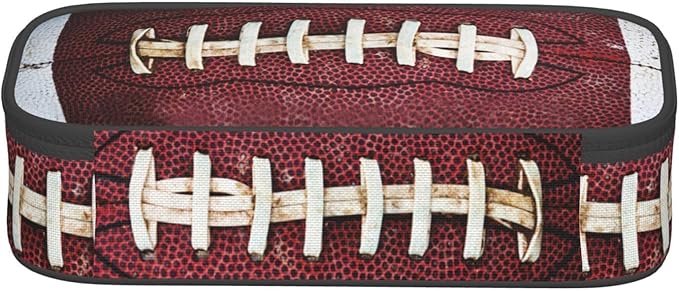 HKHEHOP American Football Ball Vintage Theme Pencil Case Storage Pencil Pouch Stationery Bags With Zipper Portable Pen Holder Box Organizer For Boys Teens Student College School Office Supplies