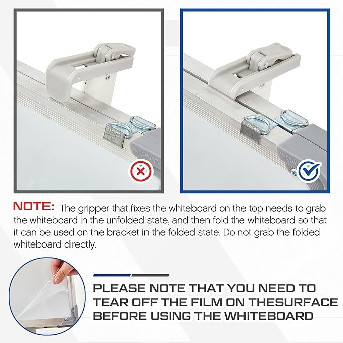 40" x 60" Rolling Whiteboard Foldable Dry Erase Board with Stand, Large Tri Folding Whiteboard Magnetic Dry Erase Board, Wall Aluminium Frame and Pen Tray for Education Office Home