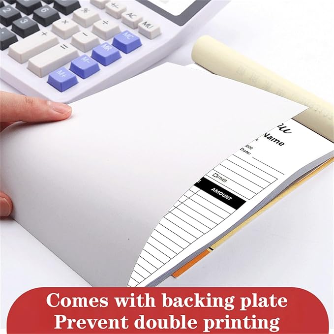 Custom Invoice Book in 3-Part /2-Part Receipt Book with Carbon Copies Personalized Carbonless Service Invoice Form Books Sales Order Book with Company Name Logo Address,C1-Thank You Receipt