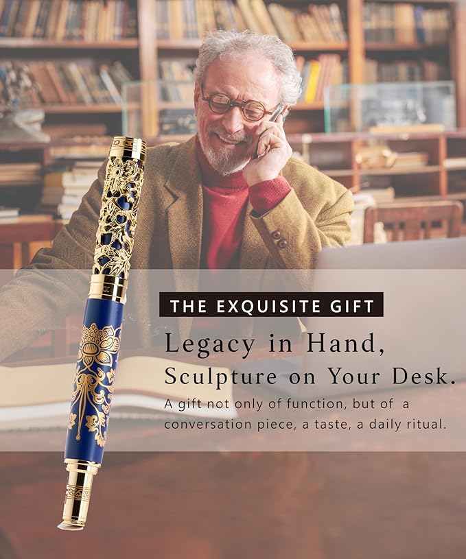 ARTEX Luxury Fountain Pen - Museum Art Collections - Crafting Timeless Beauty - the Best Gift & Office Desk Decor, German SCHMIDT Fine Nib, Solid Metal