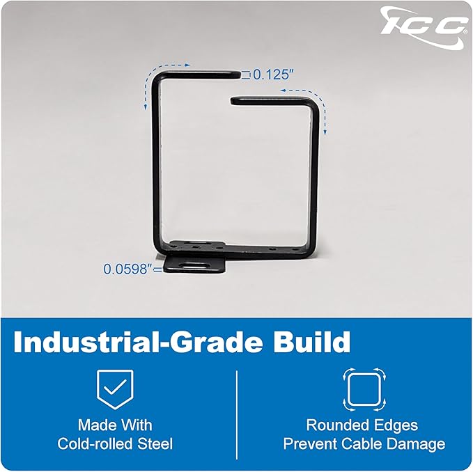 ICC 3” Metal Cable Management Ring, Vertical, Rack or Wall Mount, Pack of 10 – Cable Organizer for Network Racks and Wiring Systems
