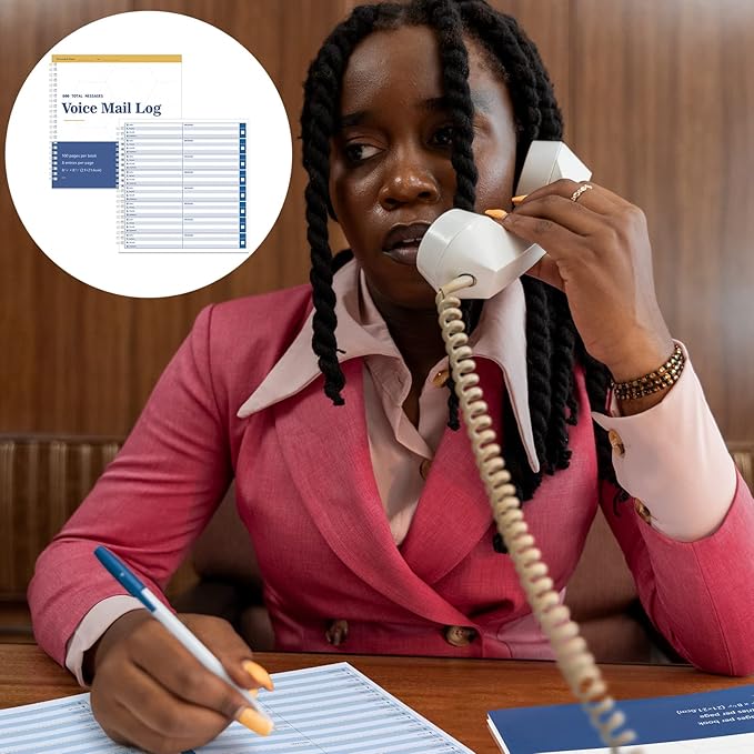 Geyee Phone Message Voice Mail Log Book 8. 27 x 8. 5 Inches Voicemail Message Pads 8 Per Page, 800 Book for Office(2 Pads)