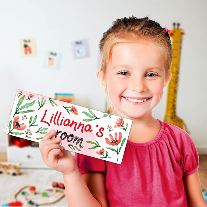 Custom Boy/Girl Name Sign Personalized Children Room Decor Sign For Kids Bedroom, Christmas Gift And Wall Sign 5x13 Inches, ACM, Made in USA