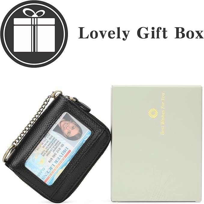 GOIACII Small Genuine Leather Wallet for Women, RFID Blocking Credit Card Holder Wallet