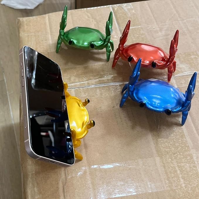 LOGUTIA Crab Phone Stand Ornament - Crab Pen & Pencil Holder In Red Reptile Phone Stand, Crab Statue, Resin Crab Ornament Red Crab Support(red)
