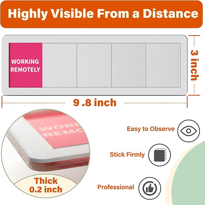 2PK Office Door Signs 5 Options Do Not Disturb, Please Knock, In A Meeting, Out Of Office, Working Remotely Privacy Door Slider Sign for Meeting & Conference Room