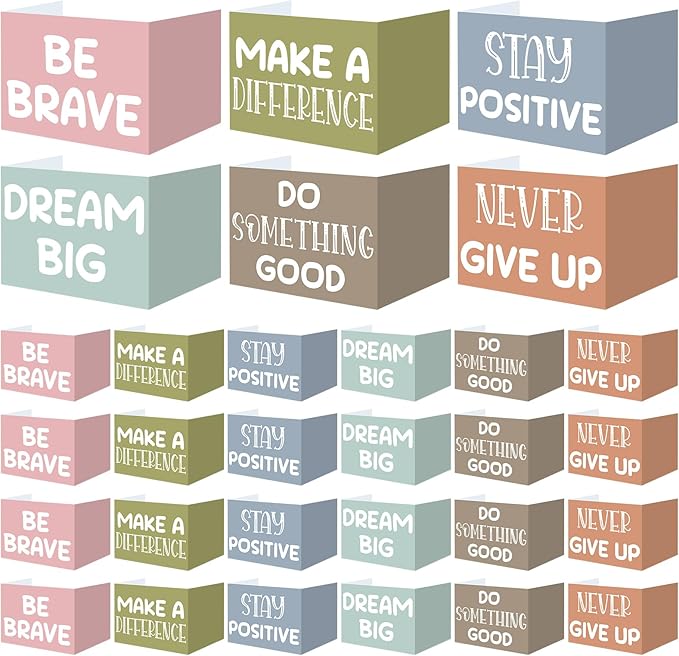 Honoson 24 Pcs Bulk Inspirational Privacy Folders for Students Cardboard Test Privacy Boards Motivational Words Desk Dividers Shield for Classroom School Study Supplies, 6 Styles (Boho)