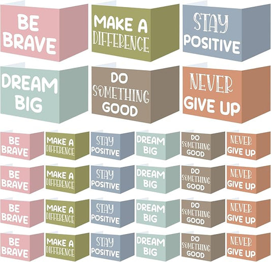 Honoson 24 Pcs Bulk Inspirational Privacy Folders for Students Cardboard Test Privacy Boards Motivational Words Desk Dividers Shield for Classroom School Study Supplies, 6 Styles (Boho)