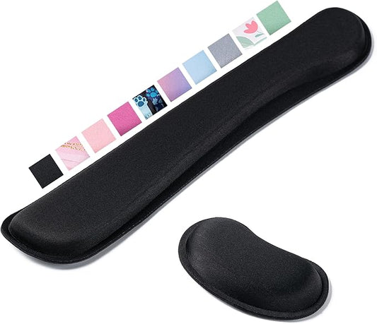 Hoewina Keyboard Wrist Rest,Ergonomic Wrist Rest,Superfine Fabric and Gel Memory Foam Wrist Pad for Computer Keyboard for Easy Typing & Pain Relief, Suitable for Office, Family, Outdoor, Black