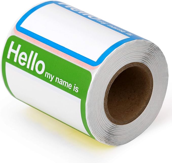 Methdic 5 Colors (Hello My Name is) Name Tags Stickers 400 Labels for Office, Meeting, School, Teachers and Mailing