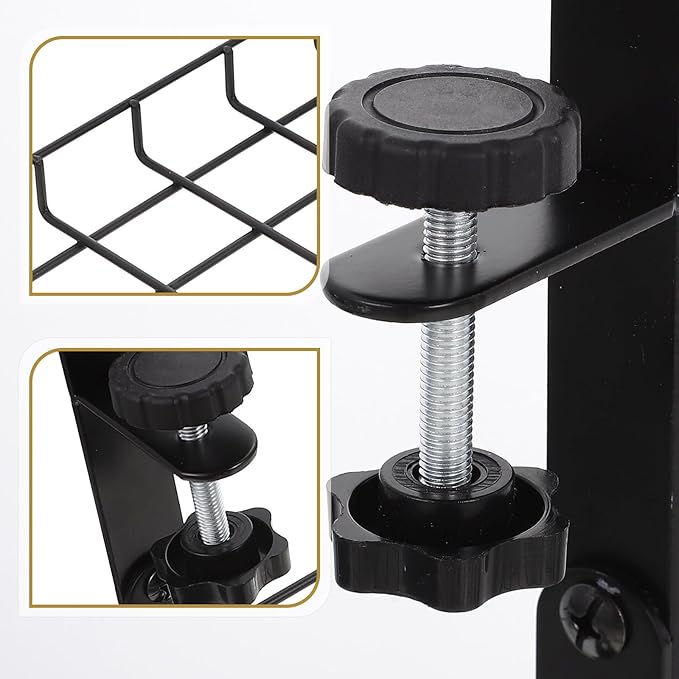 SEWCHICS Under Desk Cable Management Tray Cable Organizer Rack No Drill Black 500Mm Large Capacity Cord Holder for Office and Home Desk Storage