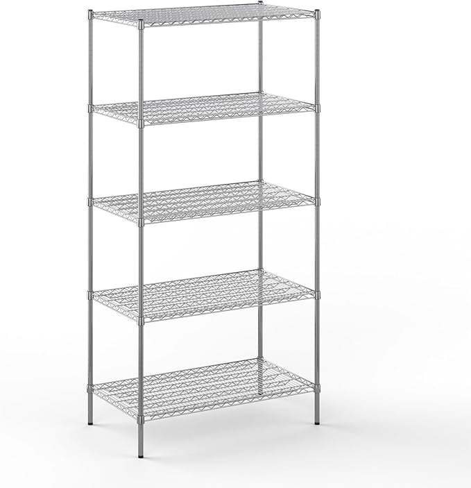 Regal Altair 24" Deep x 42" Wide x 86" Height Wire Shelving Kit | 5-Tier | NSF Commercial Storage Rack Unit