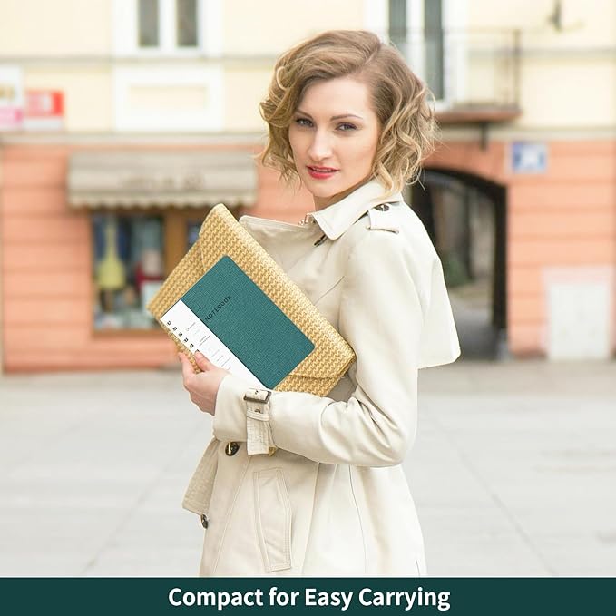 Spiral Notebook-5.75" x 8.125" College Ruled Journal with Inner Pockets and 160 Pages,PU Leather Cover Business Journal, Twin-Wire Binding Notebook Perfect for Office & Home School Supplies Green