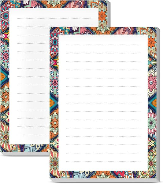 SXboxing Sticky Notes 4X6 Inches, 2 Pack Large Cute Self-Stick Pads, Bright Funny Memo Pads Easy to Stick for Home, Office Luxury Mandala