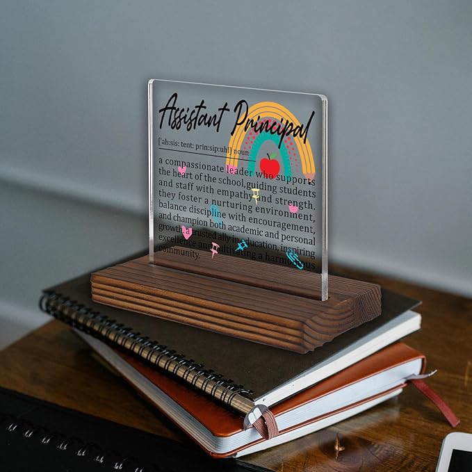 Assistant Principal Gifts, Thank You Desk Sign for Vice Principals, Inspirational Appreciation Plaque for Educational Leaders, Office Decor Recognition for School Admins PA033