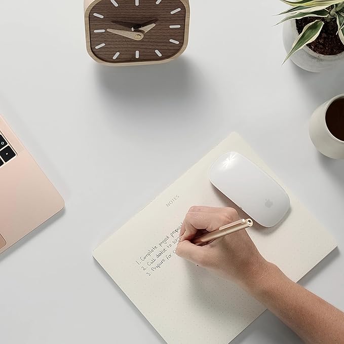 Pinesman - Mouse Pad Notepad for Professionals, 9.8" x 7.9", 50 Sheets, Minimalist, Gold Foiled, Dotted Layout, Executive's Desk Note Pad, To Do List Notepad, Eco-friendly, FSC™ Certified Planner Pad