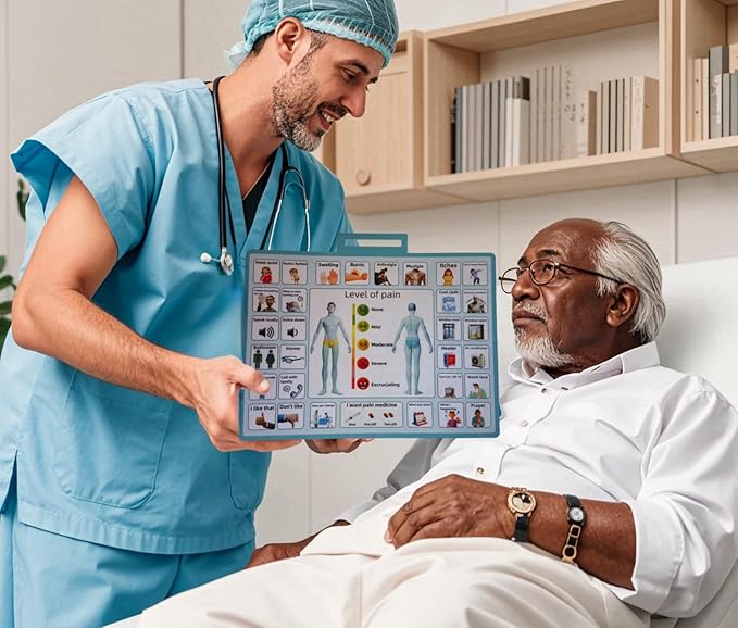 2 Pcs 15''x 11''Nonverbal Communication Board,for Patient、Stroke Therapy Equipment for Adults、AAC Device for Autism、Communication Device for Nonverbal People