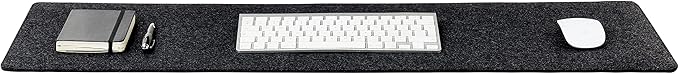 Wolvende Premium Felt Desk Mat | Medium 12" x 36" | Multifunctional Desk Pad for Home Office | Dark Gray