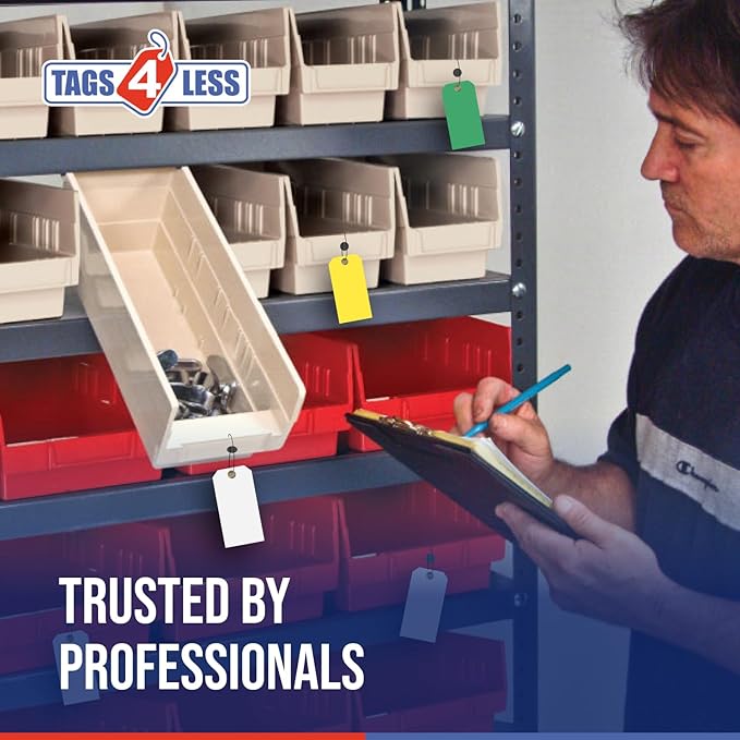 Tags 4 Less 15 Mil Waterproof Plastic Tags, Pack of 100 – 3” x 6” Heavy Duty Plastic Tags for Labeling, Outdoor Tagging, Equipment Labeling, Luggage, Valves & More (Black)