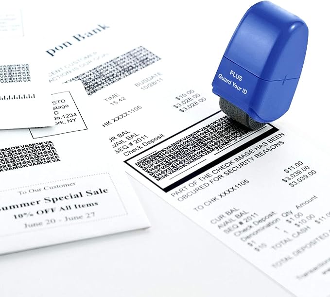 Guard Your ID Identity Protection Stamp Roller, Deluxe Multi-Color 4-Pack