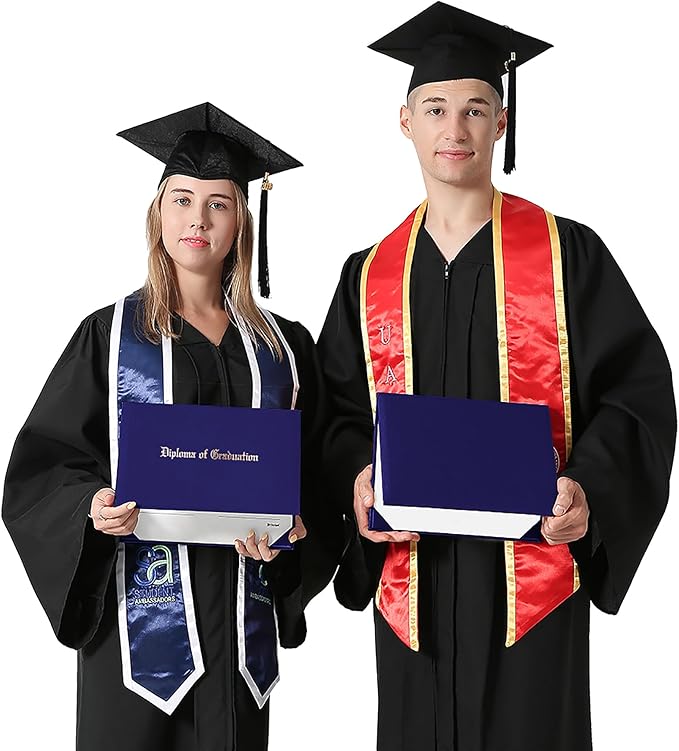 GraduationMall 8.5"x11" Smooth Padded Diploma Cover Certificate Holder Purple,12-Packs