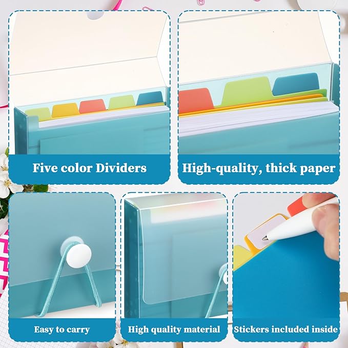 ForraFun 3 Set 3" x 5" Index Card Case Holds 100 Cards Includes Business Card/index Holder and 5 Tab Dividers Comes for Storing Recipe Cards Office School