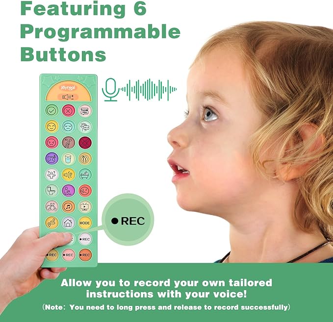 Joyreal AAC Device for Autism, Non Verbal Communication Tools for Speech Therapy&Stroke Rehab. Autism Talking Aids with 6 Programmable Buttons & Adjustable Volume for Kids&Adults(EN/ES Voice Switch)