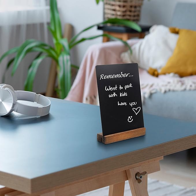 YEEON 3 Pack 5x7 in Chalkboard Sign Small Blackboard Decorative with Wood Base
