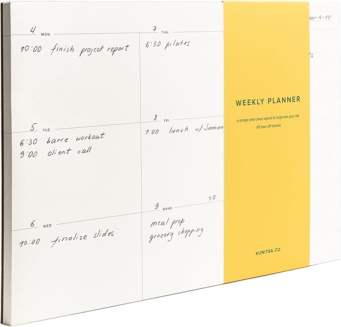 Weekly To-Do List Notepad – Desk Pad for Work and Study, Minimal, 11.7x8.3 Inches