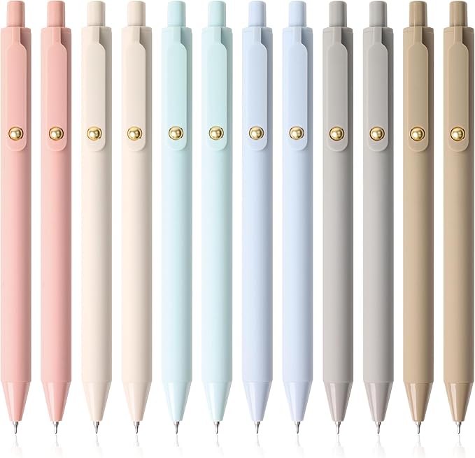 CRYLLIS Gel Pens,12 Pcs Black Ink Pens,Smooth Writing Nursing,Fine Point (0.5mm),Office Supplies Pack,Quicky Dry,Cute Pen For Teen Girls, Desk Accessories For Women,Valentines Party Favors