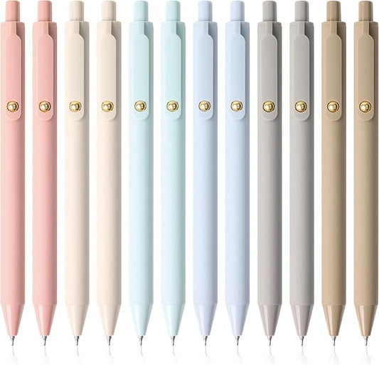 CRYLLIS Gel Pens,12 Pcs Black Ink Pens,Smooth Writing Nursing,Fine Point (0.5mm),Office Supplies Pack,Quicky Dry,Cute Pen For Teen Girls, Desk Accessories For Women,Valentines Party Favors