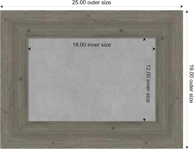 Amanti Art Grey Framed Magnetic Board 19x25 Small Vision Board for use with Magnets, 100% Metal Sheet to Display Items as Office Decor or for Home Organization in mudroom, Kitchen or Kids Room