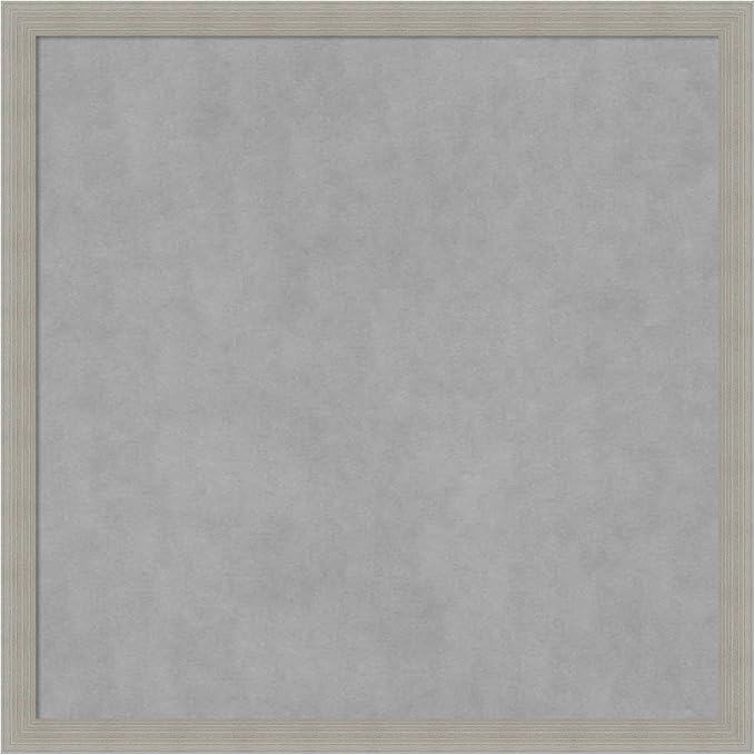 Amanti Art Grey Framed Magnetic Board 26x26 Medium Vision Board for use with Magnets, 100% Metal Sheet to Display Items as Office Decor or for Home Organization in mudroom, Kitchen or Kids Room
