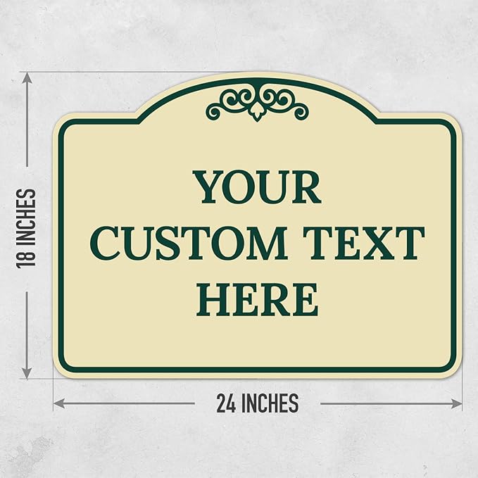 Custom Decorative Sign, Personalized Metal Sign for Business, Driveway, Home, Airbnb, Office Door Plaque, Green Border Sign, 18x24 Inches, ACM, Fade Resistant, Made in USA by Sigo Signs