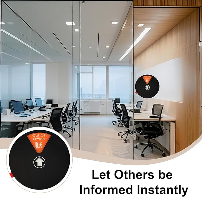 Ryetvok Office Door Sign, 6-In-1 Rotating Status Indicator (In A Meeting/Please Knock/Out Of Office/Back Soon/Working RemotelyDo Not Disturb/) Door Decor For Home Conference Room Workspace