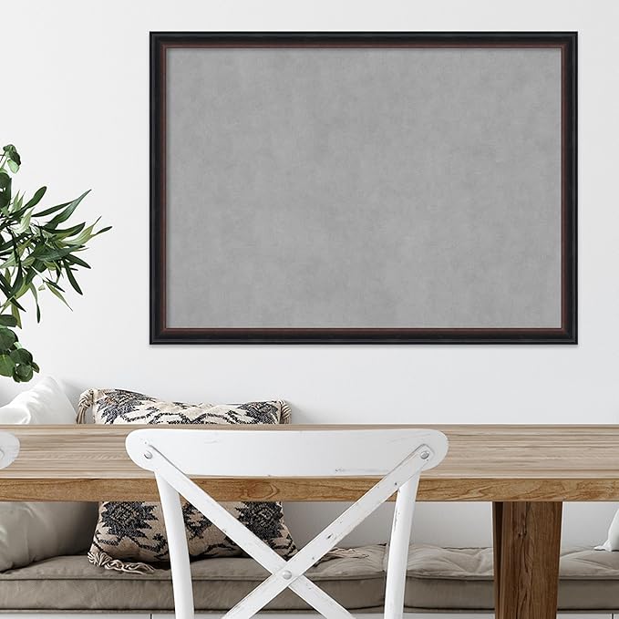 Amanti Art Black Framed Magnetic Board 22x30 Medium Vision Board for use with Magnets, 100% Metal Sheet to Display Items as Office Decor or for Home Organization in mudroom, Kitchen or Kids Room