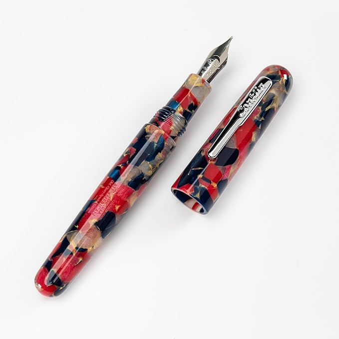 Conklin All American Fountain Pen in Old Glory – Broad Nib, Patriotic Red, White & Blue Design – Ideal Gift for Professionals & Pen Enthusiasts